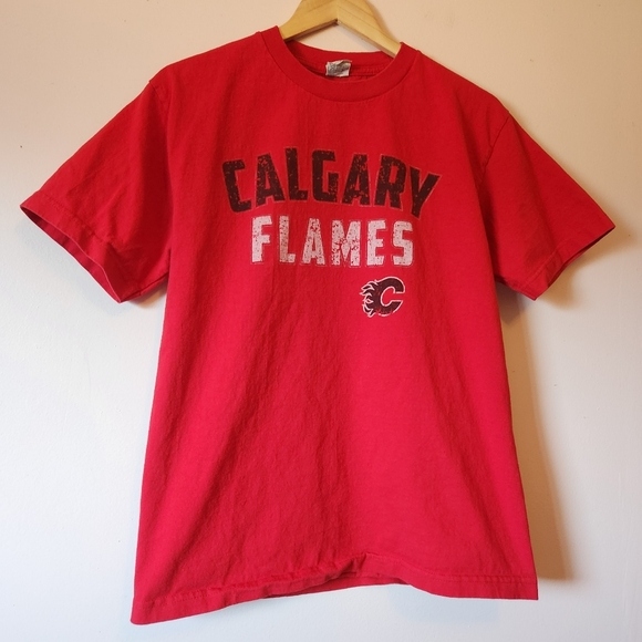 Other - Vintage Calgary Flames Spellout T-Shirt Y2K Red Alstyle Size M